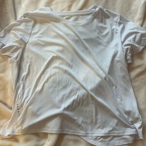 White Women's white workout top baleaf